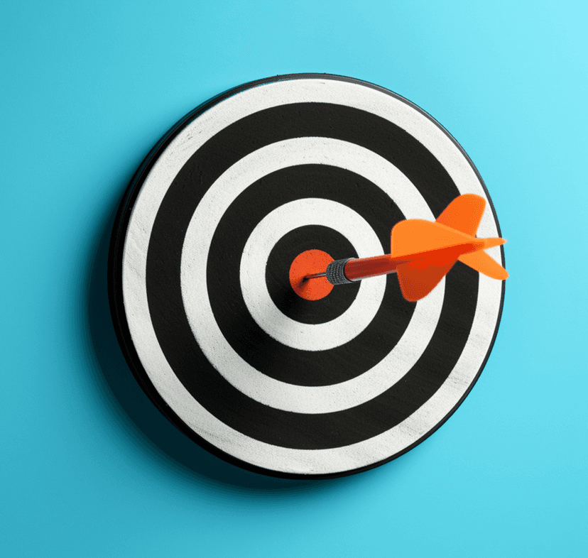 Target with dart hitting bullseye