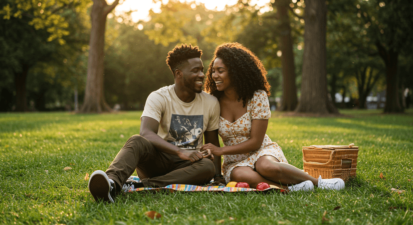 Couple enjoying time together outdoors