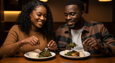 Couple eating