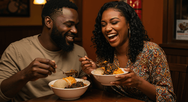 Couple having a great time